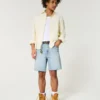 Above-the-Knee Distressed Loose Denim Shorts