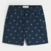 Above-the-Knee Linen-Blend Pattern Shorts