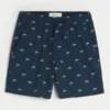 Above-the-Knee Linen-Blend Pattern Shorts