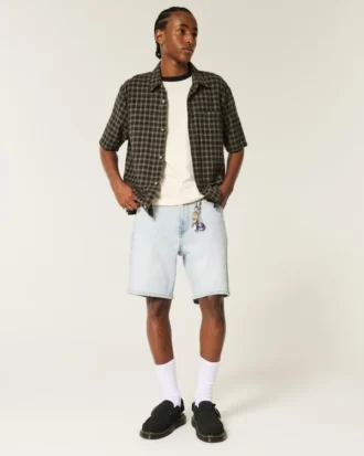 Above-the-Knee Loose Denim Shorts