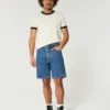 Above-the-Knee Loose Denim Shorts
