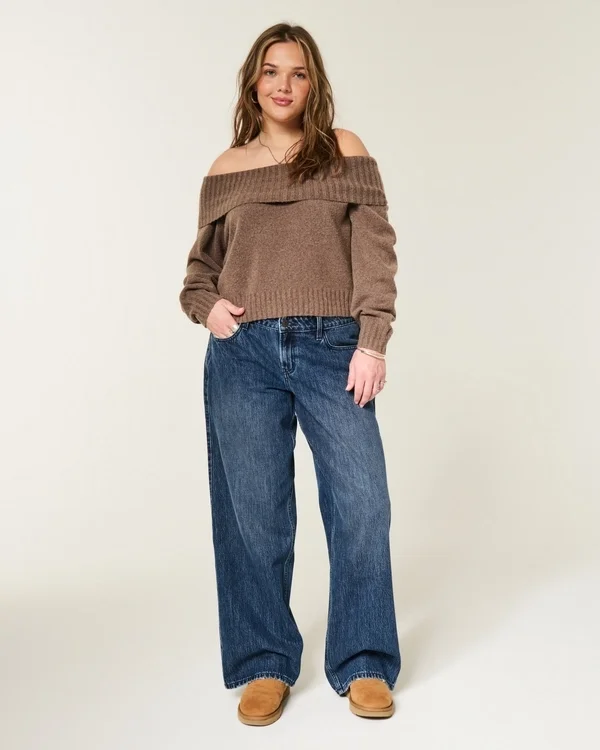 Adjustable Waist Low-Rise Dark Wash Baggy Jeans Adjustable Waist Low-Rise Dark Wash Baggy Jeans