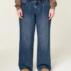 Adjustable Waist Low-Rise Dark Wash Baggy Jeans Adjustable Waist Low-Rise Dark Wash Baggy Jeans
