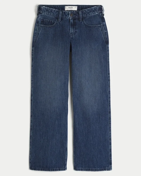 Adjustable Waist Low-Rise Dark Wash Baggy Jeans Adjustable Waist Low-Rise Dark Wash Baggy Jeans