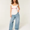 Adjustable Waist Low-Rise Medium Wash Baggy Jeans Adjustable Waist Low-Rise Medium Wash Baggy Jeans