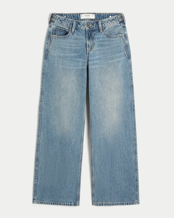 Adjustable Waist Low-Rise Medium Wash Baggy Jeans Adjustable Waist Low-Rise Medium Wash Baggy Jeans