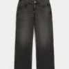 Adjustable Waist Low-Rise Washed Black Baggy Jeans Adjustable Waist Low-Rise Washed Black Baggy Jeans