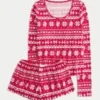 Always Cozy Long-Sleeve Scoop Top & Shorts Set