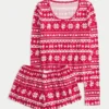 Always Cozy Long-Sleeve Scoop Top & Shorts Set