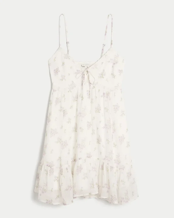 Asymmetrical Hem Chiffon Mini Dress Asymmetrical Hem Chiffon Mini Dress