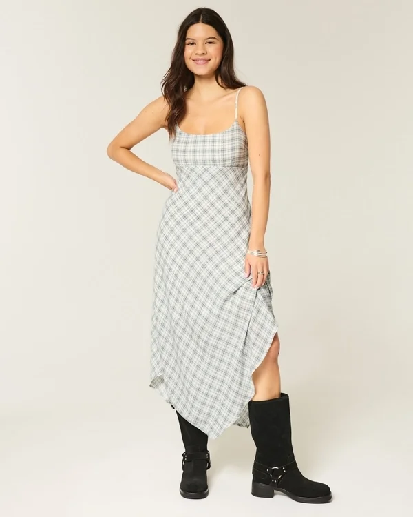 Asymmetrical Hem Midi Dress Asymmetrical Hem Midi Dress