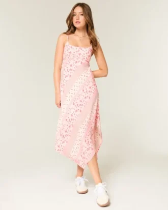 Asymmetrical Hem Midi Dress