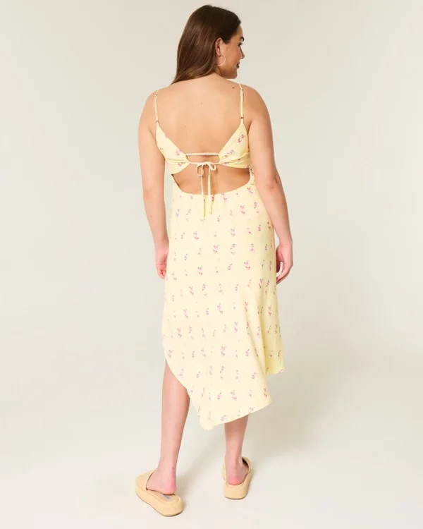 Asymmetrical Hem Midi Dress Asymmetrical Hem Midi Dress