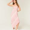 Asymmetrical Hem Midi Dress Asymmetrical Hem Midi Dress