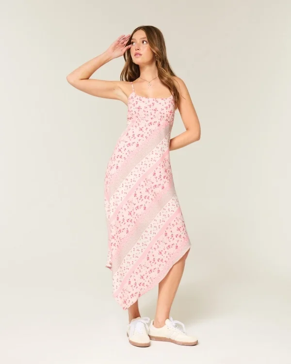 Asymmetrical Hem Midi Dress Asymmetrical Hem Midi Dress