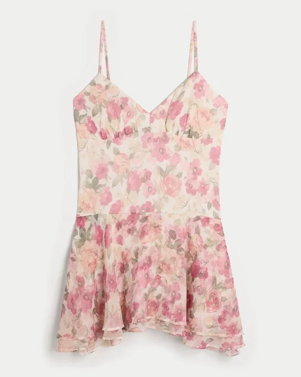 Asymmetrical Hem Mini Dress Asymmetrical Hem Mini Dress