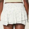 Asymmetrical Hem Tiered Mini Skort