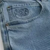 Baggy Embroidered Logo Denim Shorts