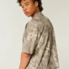 Baggy Heavyweight Crop Dodge Graphic Camo Tee