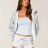 Blue Camo Fleece Mini Shorts