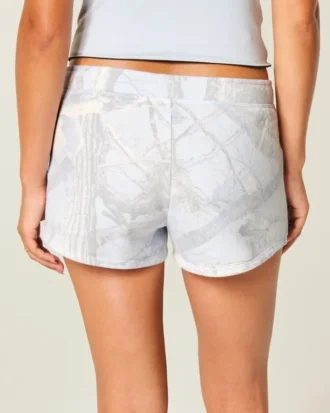 Blue Camo Fleece Mini Shorts