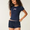 Bow Graphic Fleece Mini Shorts Bow Graphic Fleece Mini Shorts