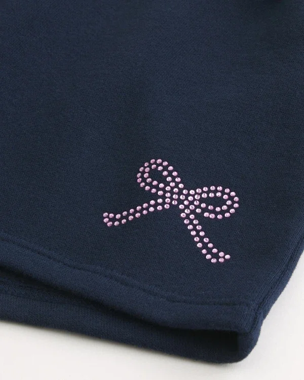 Bow Graphic Fleece Mini Shorts Bow Graphic Fleece Mini Shorts