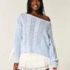 Bow-Sleeve Cable-Knit Sweater
