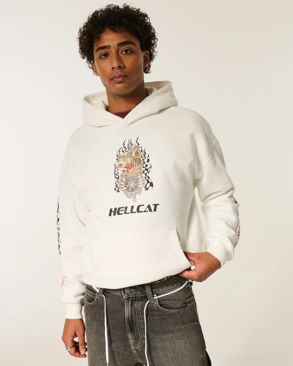 Boxy Dodge Hellcat Graphic Hoodie Boxy Dodge Hellcat Graphic Hoodie