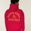 Boxy Good Luck Graphic Hoodie