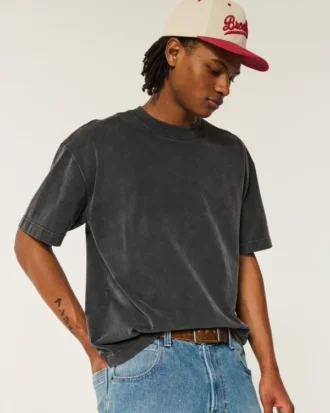 Boxy Heavyweight Washed Crew T-Shirt