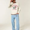 Boxy Jackson Hole Graphic Crew Sweater