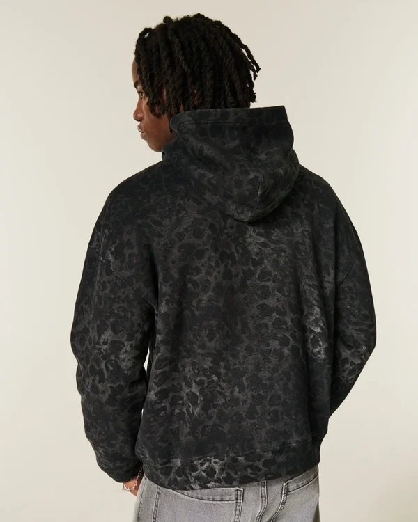 Boxy Leopard Print Dodge Hellcat Graphic Hoodie Boxy Leopard Print Dodge Hellcat Graphic Hoodie