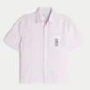 Boxy Linen-Blend Short-Sleeve Key West Graphic Shirt