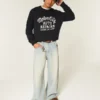 Boxy Motor City Auto Repairs Graphic Crew Sweater