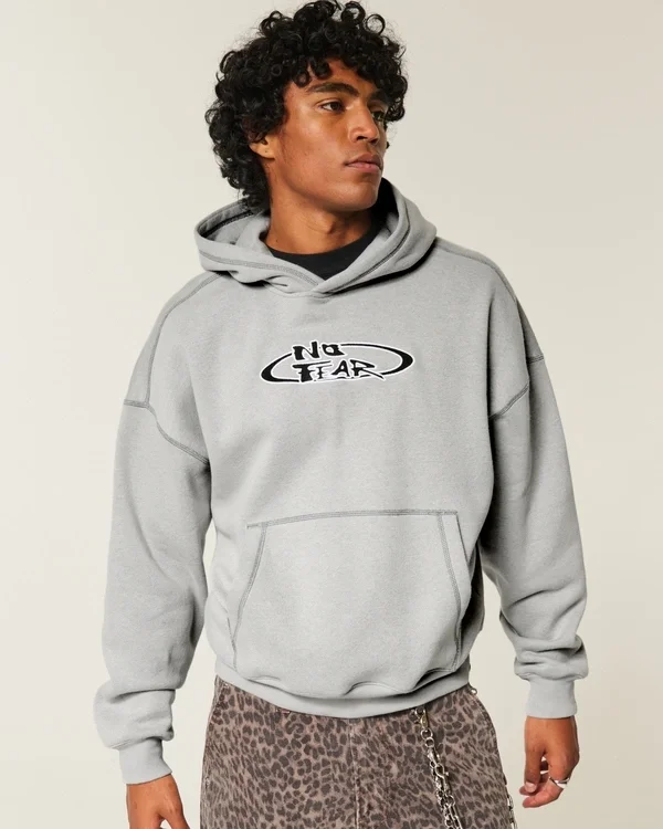 Boxy No Fear Graphic Hoodie Boxy No Fear Graphic Hoodie