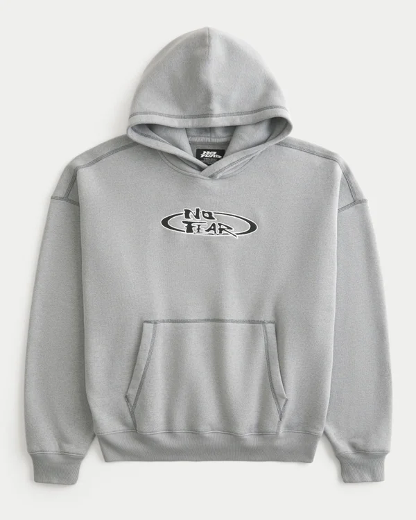 Boxy No Fear Graphic Hoodie Boxy No Fear Graphic Hoodie