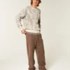 Boxy Pattern Crew Sweater