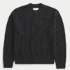 Boxy Rose Graphic Crew Sweater