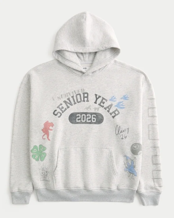Boxy Senior Year 2026 Graphic Hoodie Boxy Senior Year 2026 Graphic Hoodie