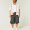 Boxy Short-Sleeve Crochet-Style Shirt