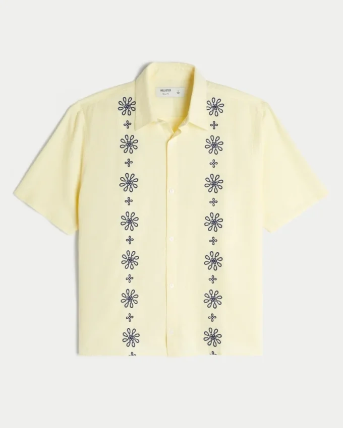 Boxy Short-Sleeve Pattern Shirt