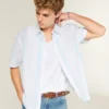 Boxy Short-Sleeve Striped Shirt