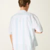 Boxy Short-Sleeve Striped Shirt