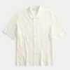 Boxy Short-Sleeve Sweater Shirt