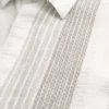 Boxy Short-Sleeve Textural Stripe Shirt
