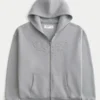 Boxy Star Flame Graphic Zip-Up Hoodie Boxy Star Flame Graphic Zip-Up Hoodie