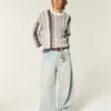 Boxy Striped Crew Sweater