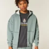 Boxy Thermal-Lined Zip-Up Hoodie Boxy Thermal-Lined Zip-Up Hoodie