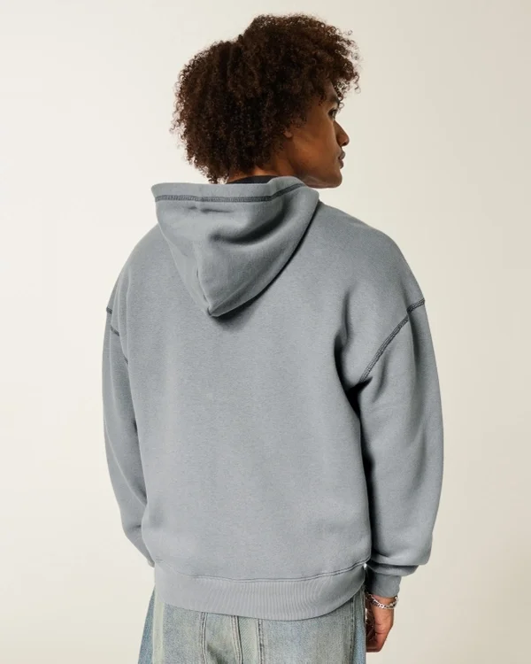 Boxy Thermal-Lined Zip-Up Hoodie Boxy Thermal-Lined Zip-Up Hoodie
